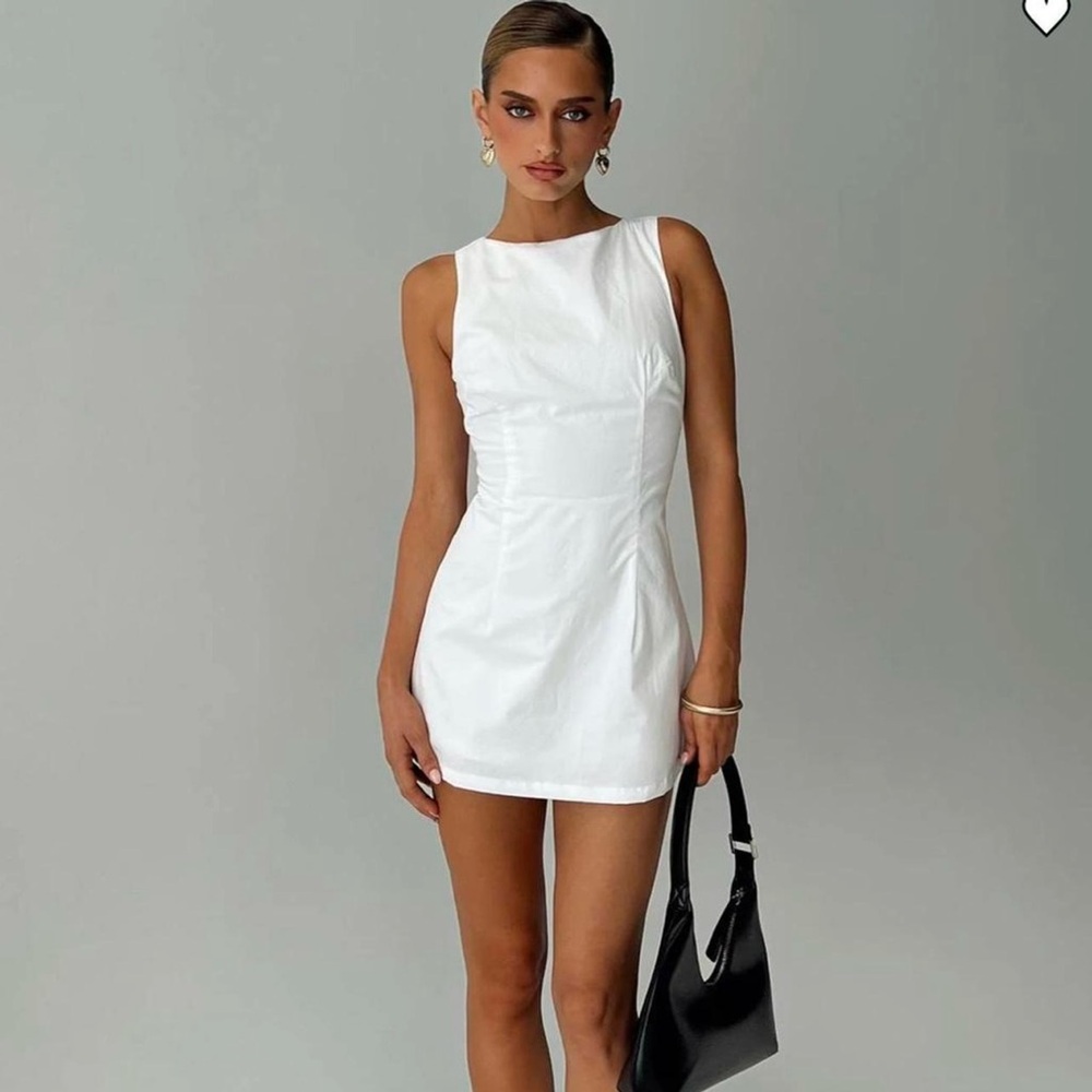 Princess Polly White Sleeveless Mini Dress